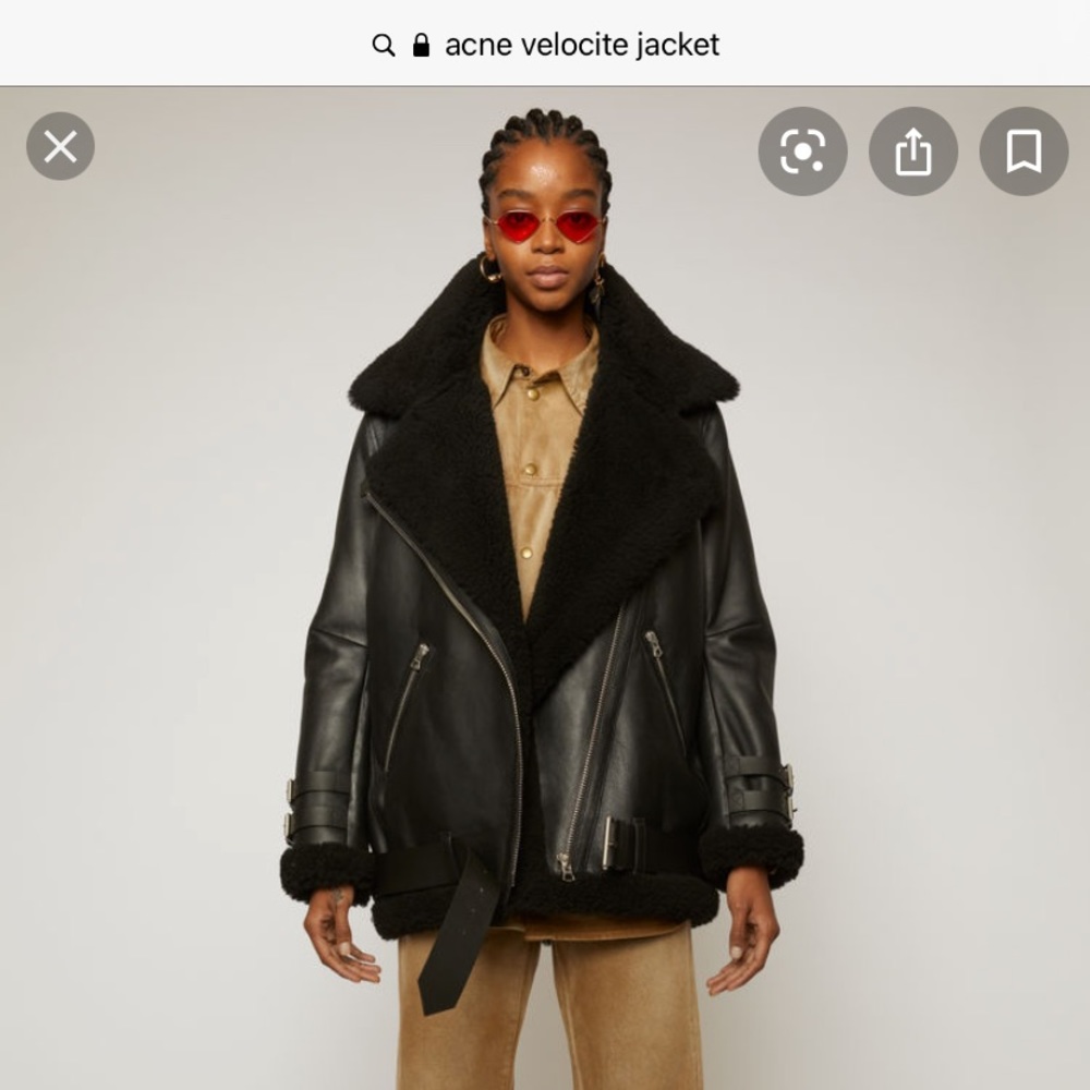 Authentic Acne Studios leather shearling Jacket 38